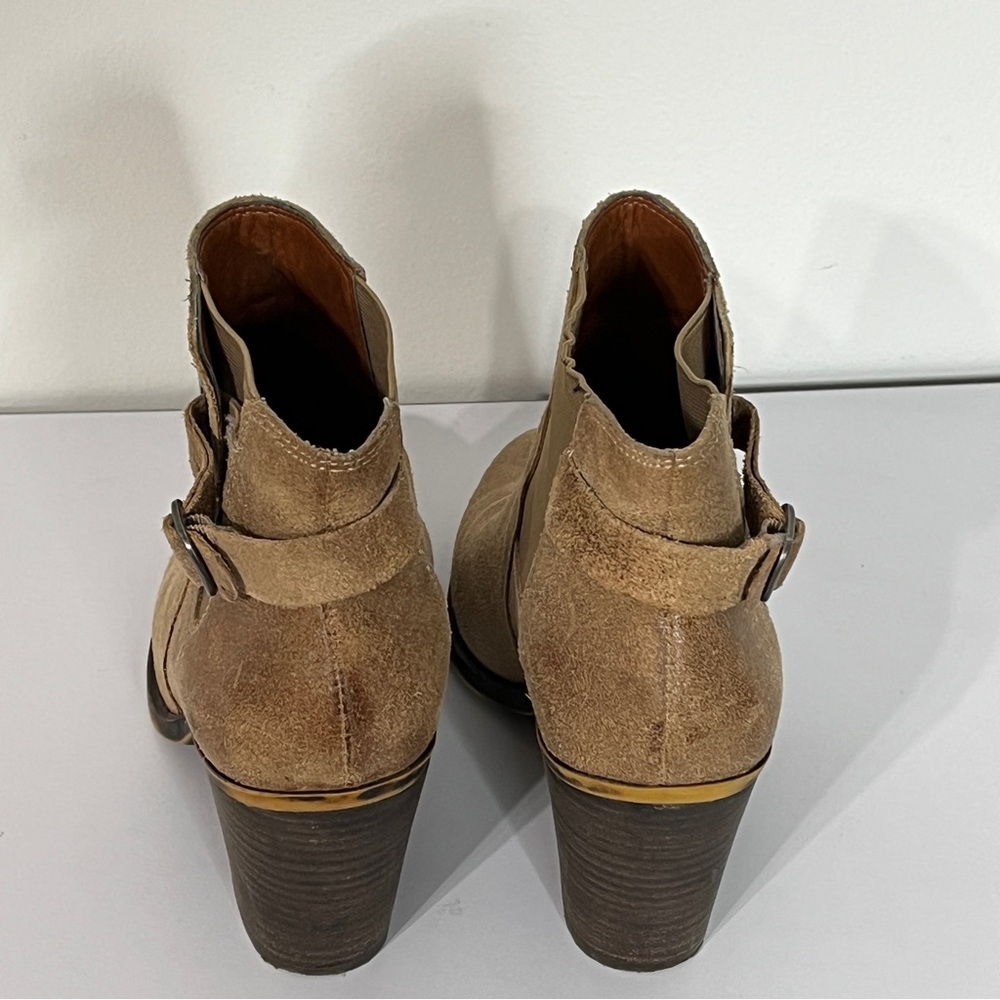 Lucky Brand Esperanza Boots Leather Sesame Ankle Boots - Picture 4 of 9